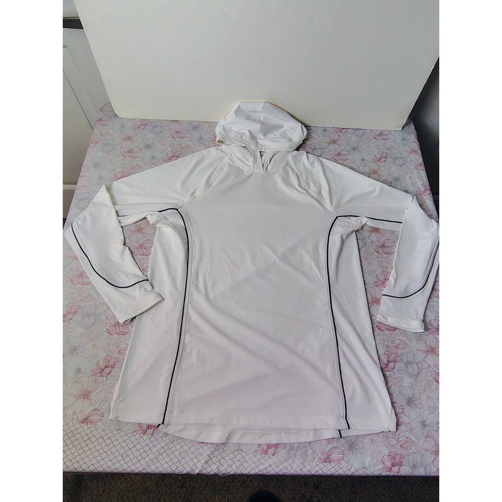 Peter Millar Lightweight Hooded Sun Shirt - UPF 50+, Long Sleeve M Logo CGC